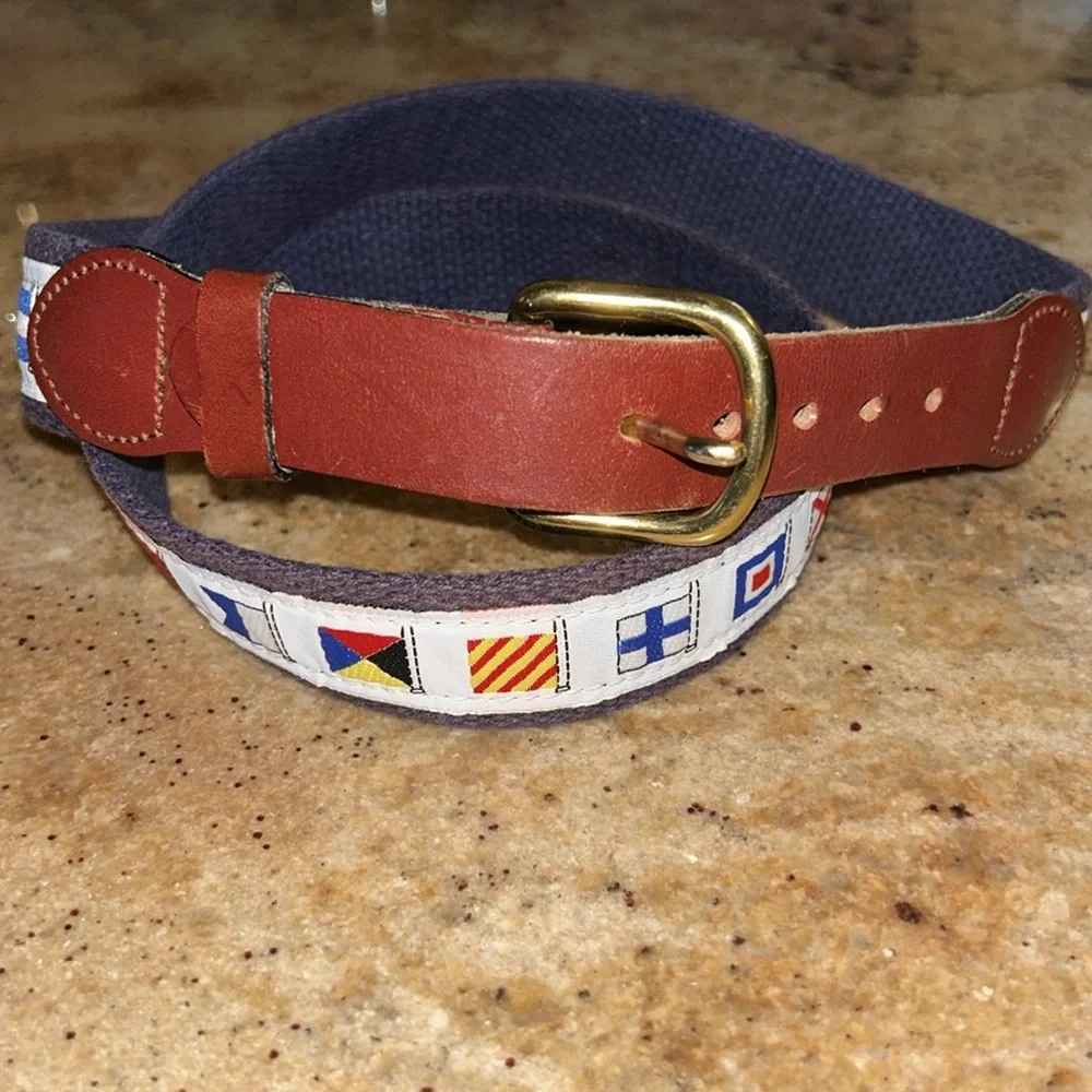 PREPPY NAUTICAL FLAG BELT Sz 36